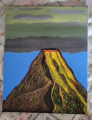 Hand Painted Volcano portrait