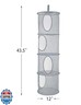 Stuffed Animal Storage Foldable Stuffed Animal Net or Hammock Organizer, 4 Compartments Hanging Mesh Toy Storage Organizer for Kid Room Toys, Gloves, Hats, Socks（Gray）