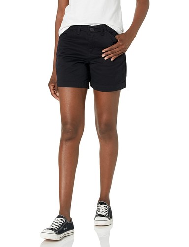 Lee 290739 Women's Regular Fit Chino Short, Black, Size 14