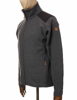 FJALL RAVEN FJALLRAVEN MEN'S STEN FLEECE JACKET - DARK GREY