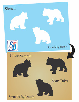 Stencil Bear Cub Shape Rustic Animal Mountain Outdoor Lodge Cabin DIY Craft Sign