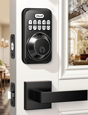 Keyless Entry Door Lock with 2 Lever Handles, Zowill Electronic Keypad Deadbolt