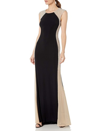 【関税&送料込】ISPIRED BY AKEP Dresses Black Xscape 295436 Womens Long Ity Dress with Caviar Bead Sides