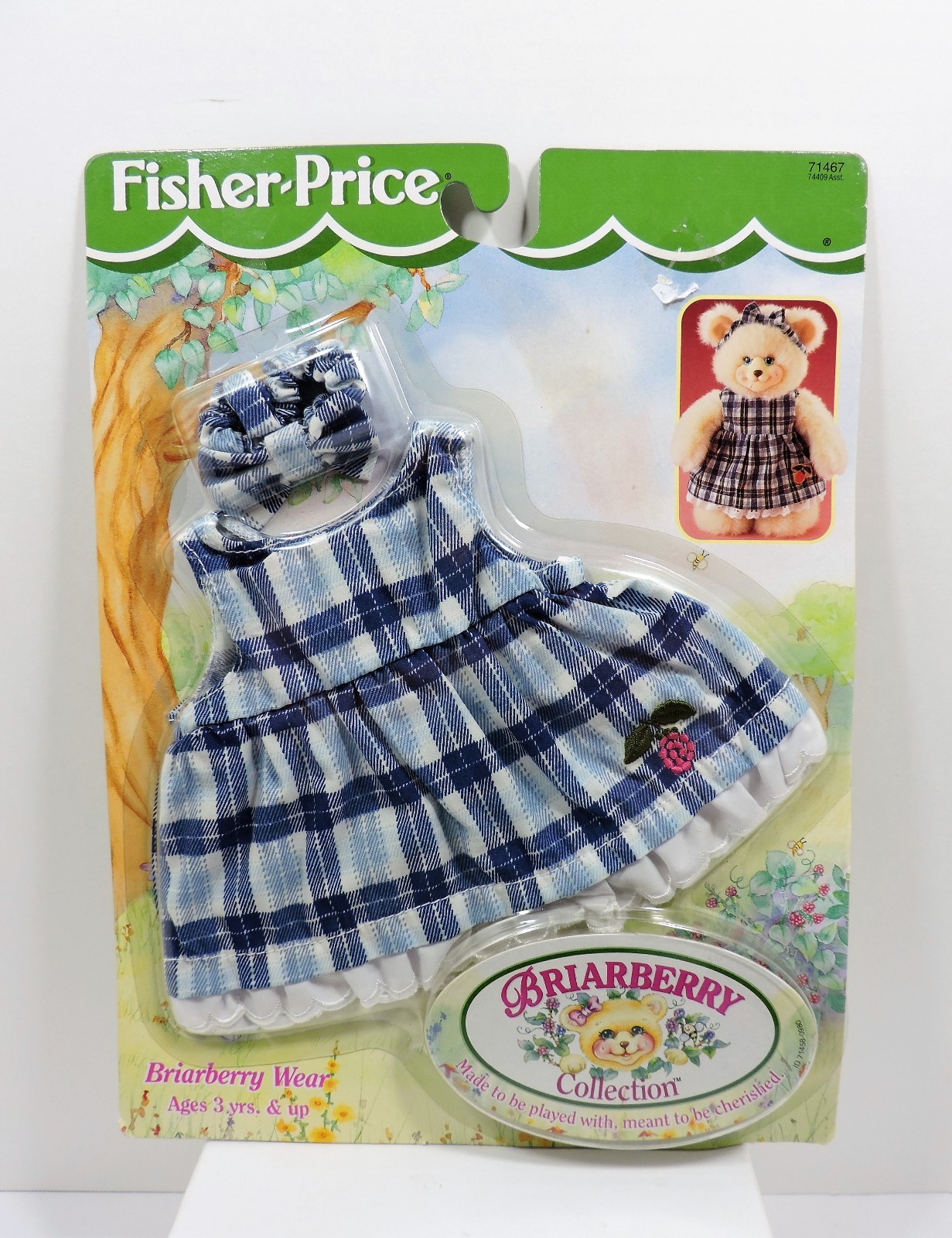 Briarberry Collection, Briarberry Bear Wear Blue Plaid Dress VTG