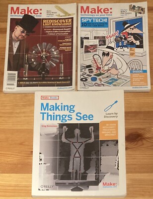 Lot of 3 Make Magazines #16 Spy Tech #17 Lost Knowledge & Making Things See Book