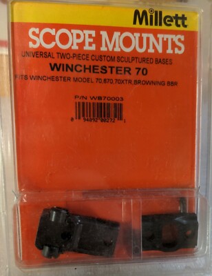 Millett Turn-In (Redfield Style) 2 Pc Scope Base Fits Winchester 70,670,XTR BBR