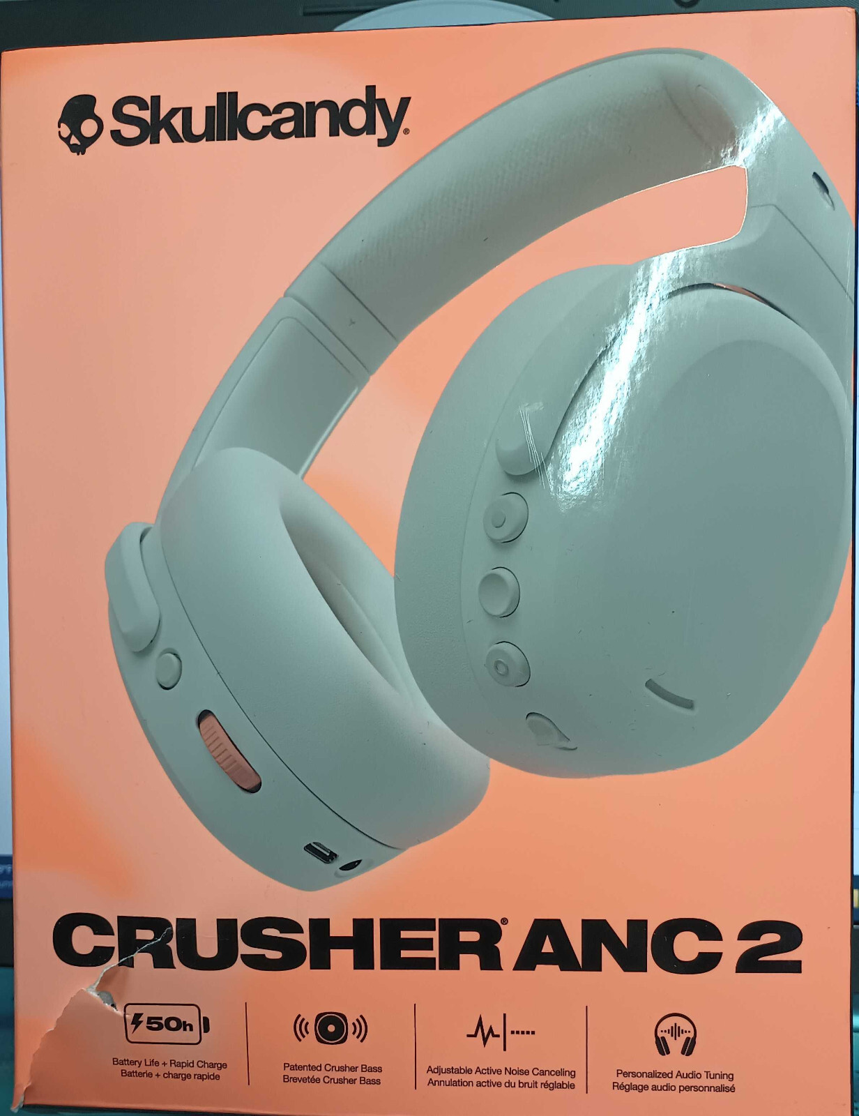 Skullcandy Crusher ANC 2 Bluetooth Wireless Headphone Bone