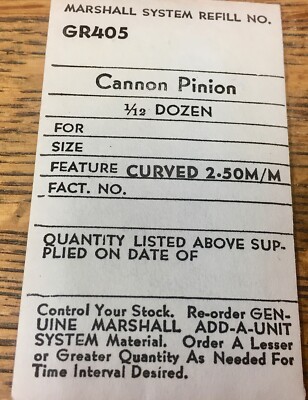 Old Gruen watch Cannon Pinion part NOS for 405 caliber to 405SS 406 410 411 425 