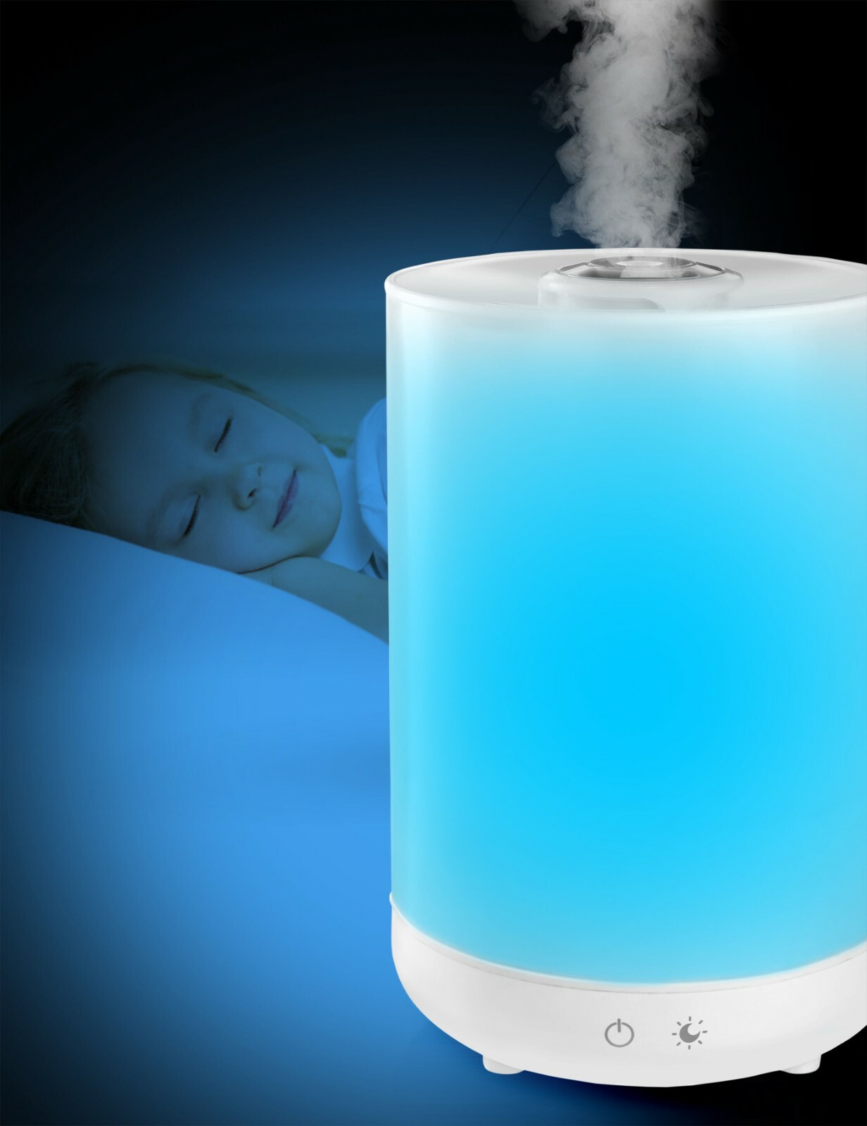 Bell + Howell Top Fill Ultrosonic Color Changing Humidifier in White