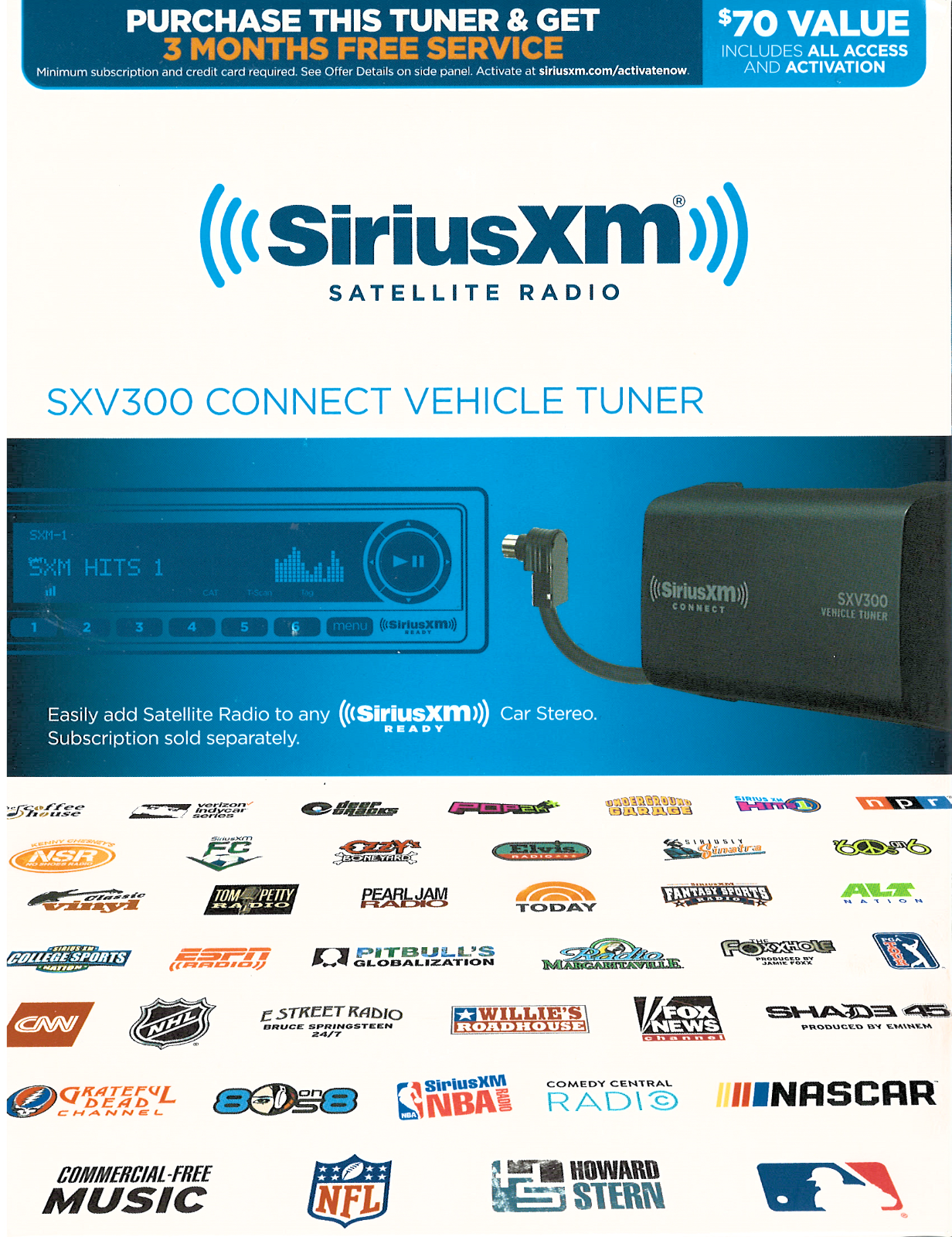 SiriusXM SXV300v1 Connect Vehicle Tuner Kit for Satellite Radio BRAND NEW SXV300