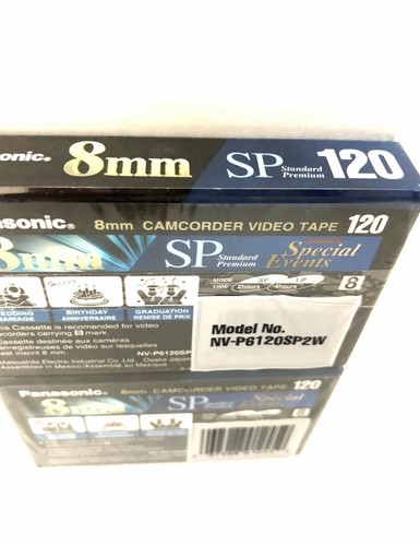 Brand New Package Of 2 Panasonic 8mm Camcorder Tapes Factory Sealed