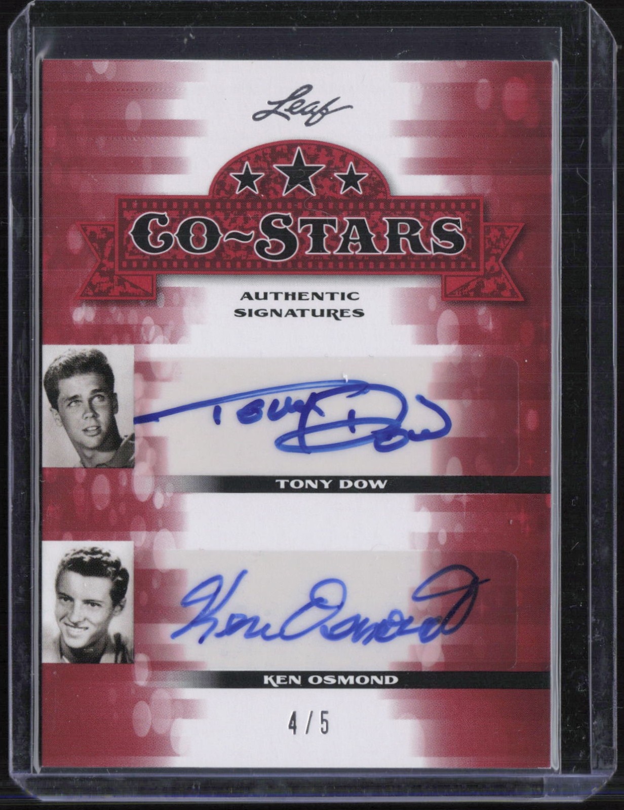 2013 Leaf Co Stars Red Tony Dow Ken Osmond 4/5 Auto Autograph