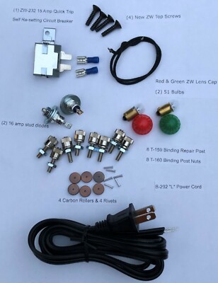 Lionel ZW Transformer Repair Kit (L cord,diodes,rollers