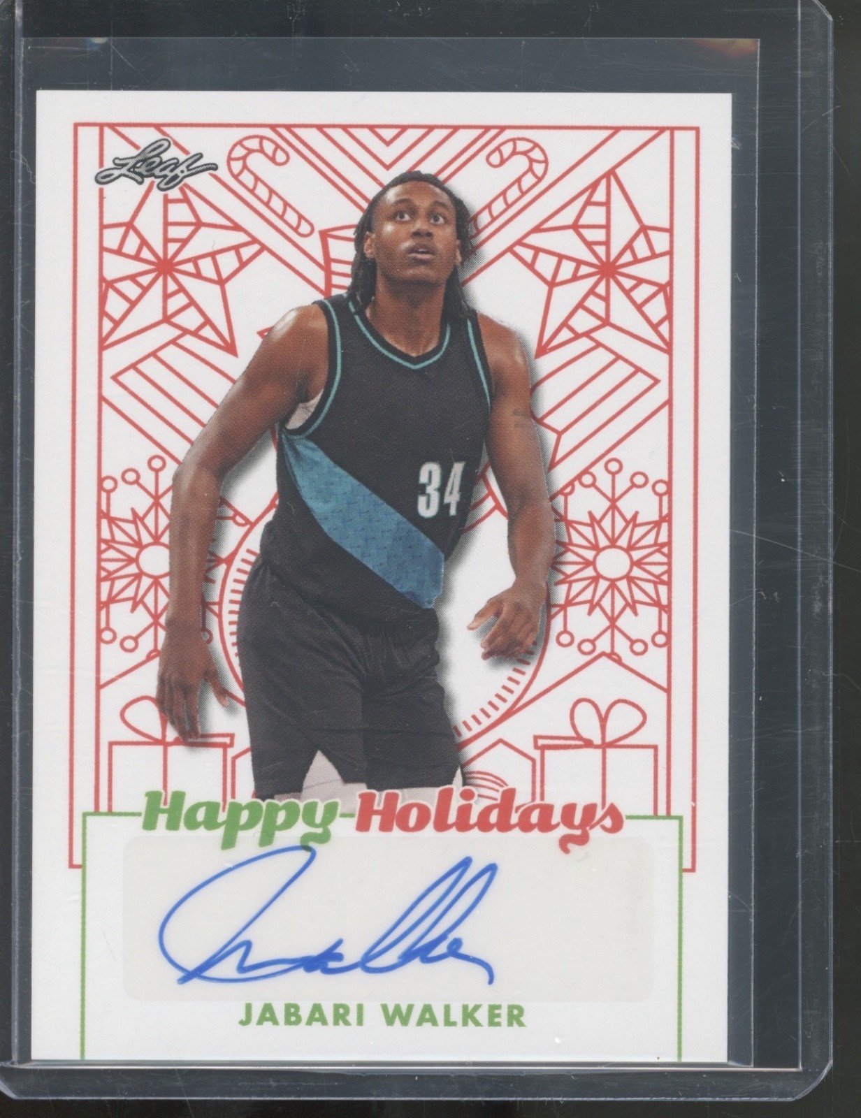 2023 Leaf Happy Holidays Jabari Walker Auto Autograph RC Rookie