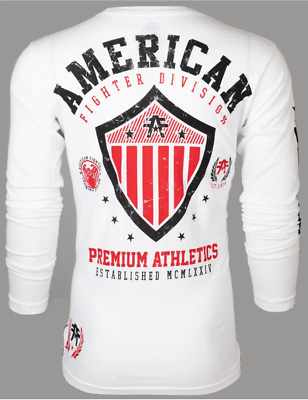 American Fighter Mens Long Sleeve Shirt EXCELSIOR Premium White S-3XL