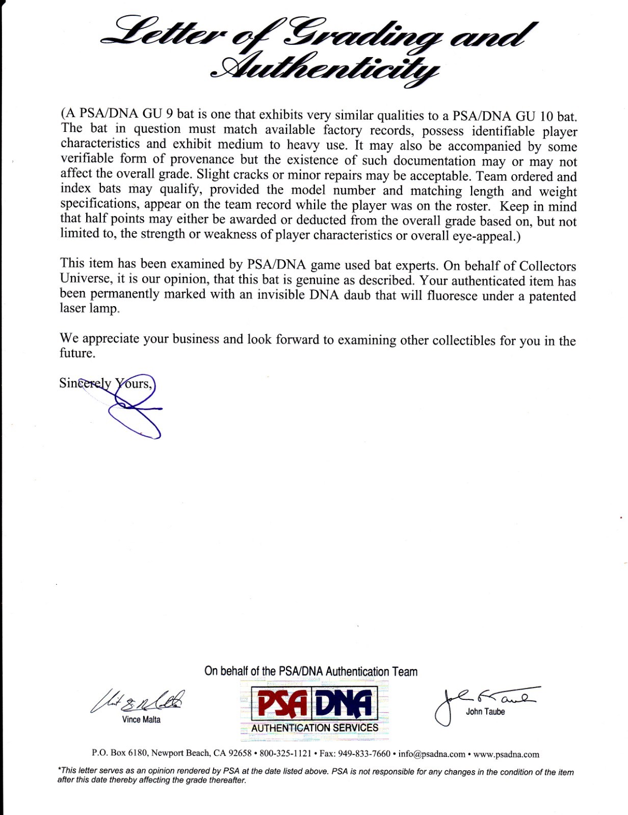 1959-60 Johnny Logan Model W101 Game Used Autograph Bat PSA/DNA GU 9.5