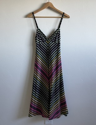 NWOT Missoni Signature Rainbow Zig Zag Knit Strap A-Line Empire Dress (40)