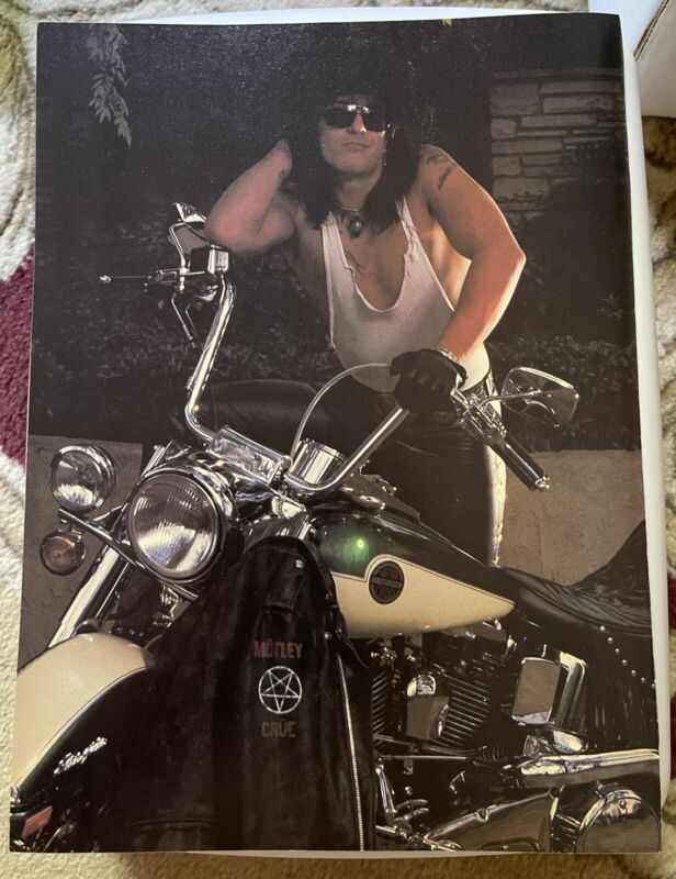 Vintage Motley Crue Nikki Sixx On Harley Davidson Magazine Pinup Clipping