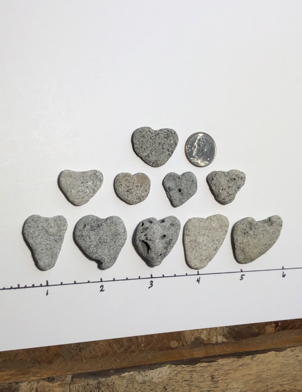 10 Naturally Heart Shaped Beach Stones.5-1