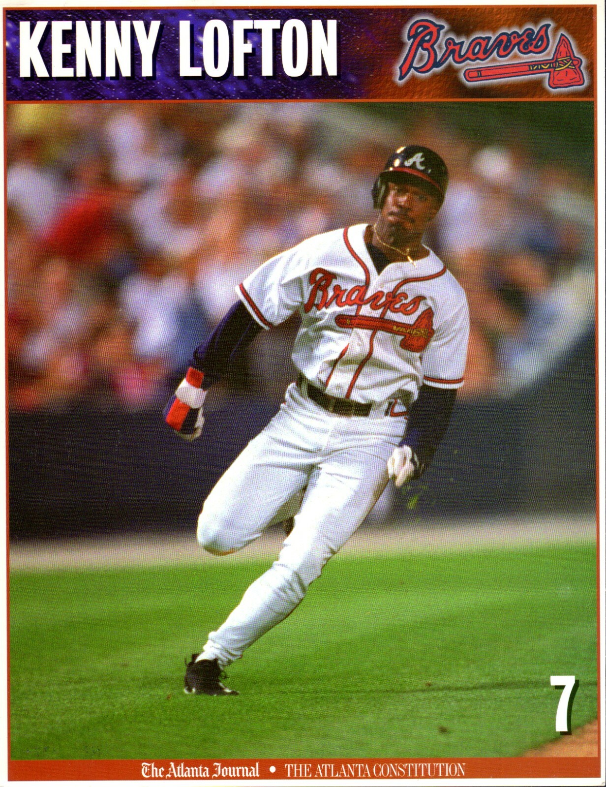 応援グッズ Atlanta Braves Kenny Lofton GAME SHIRT Vintage Kenny Lofton Graphic Tshirt