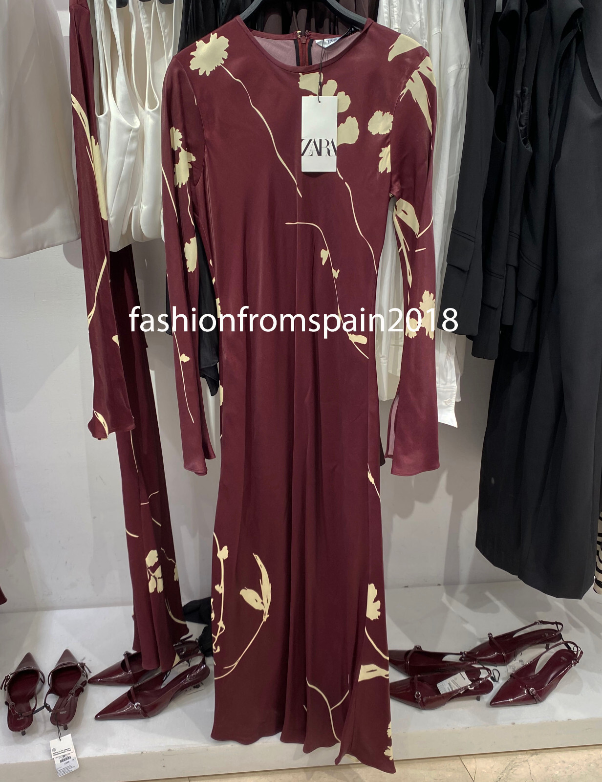 ZARA NEW WOMAN MIDI FLORAL ZW COLLECTION PRINT DRESS
