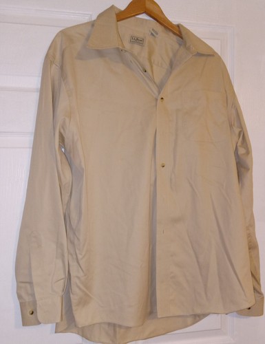 LL Bean Shirt Mens Extra Large XL REG O WT59 Tan Khaki LL Bean Shirt Mens Extra Large XL REG O WT59 Tan Khaki