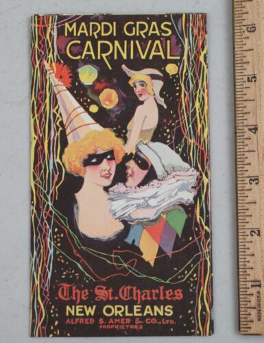 Rare 1922 St. Charles Hotel Mardi Gras Carnival Schedule Brochure Booklet 