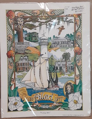 Heritage 300 Art Print by Marty Wilson Biloxi 1699-1999 #116 SEALED