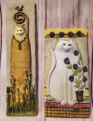 E SMITHSON - TWO (2) WHIMSICAL 3-D CATS WALL HANGING