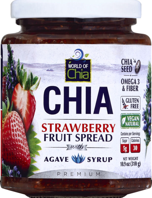 World of Chia Strawberry Agave Spread 10.9 oz (Pack of 12)
