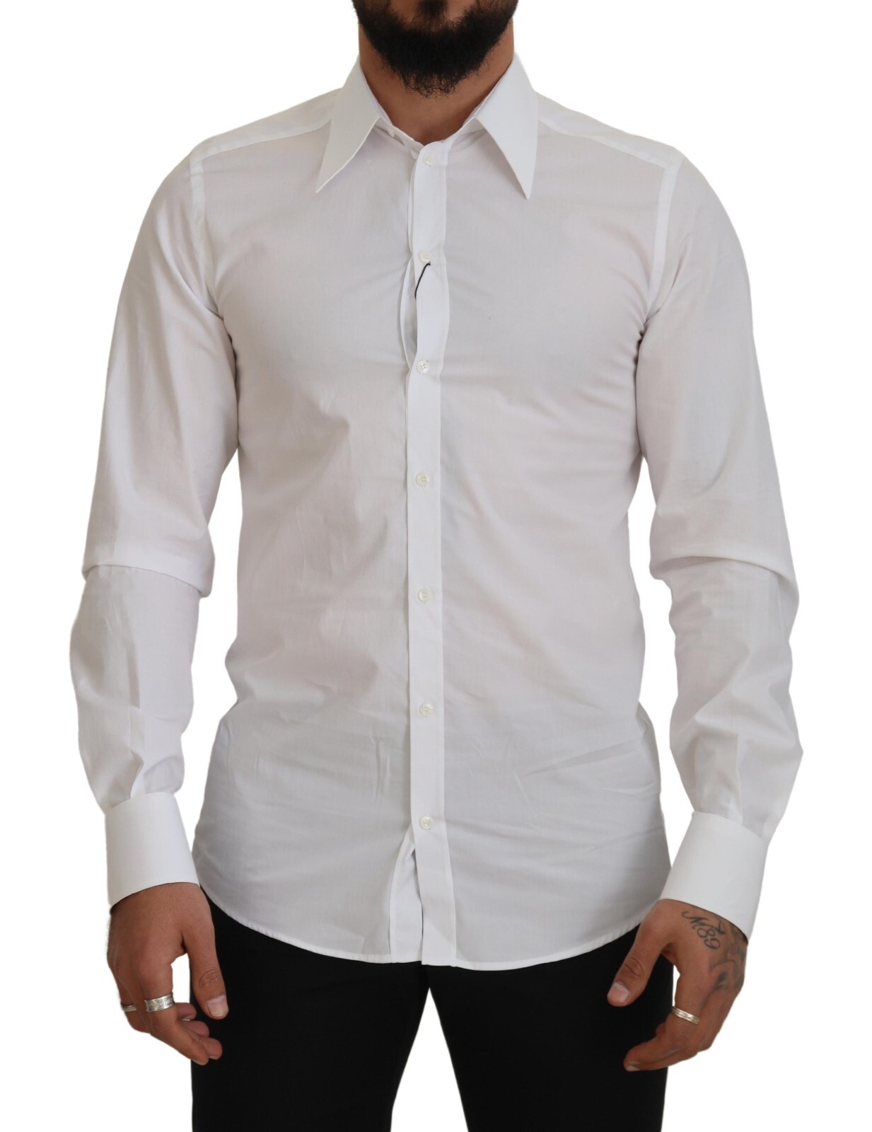 

DOLCE - GABBANA Рубашка GOLD White Slim Fit Хлопковое деловое платье 40/US15,75/M600usd, Белый