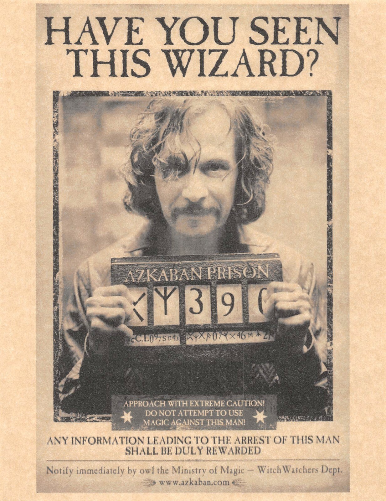 Harry Potter Have You Seen This Wizard? Sirius Black Wanted Poster Prop/Replica | eBay for Free Printable Have You Seen This Wizard