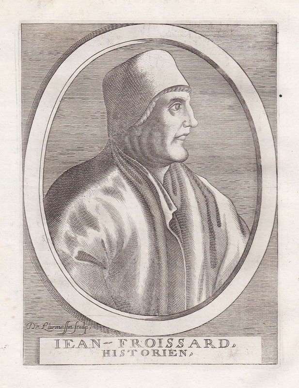Jean Froissart Historian Chroniqueur PoèTe Chronist Gravure Portrait 1680