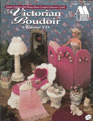 NEW VICTORIAN BOUDOIR VOLUME VI FASHION DOLL FURNITURE CROCHET PATTERN BOOK