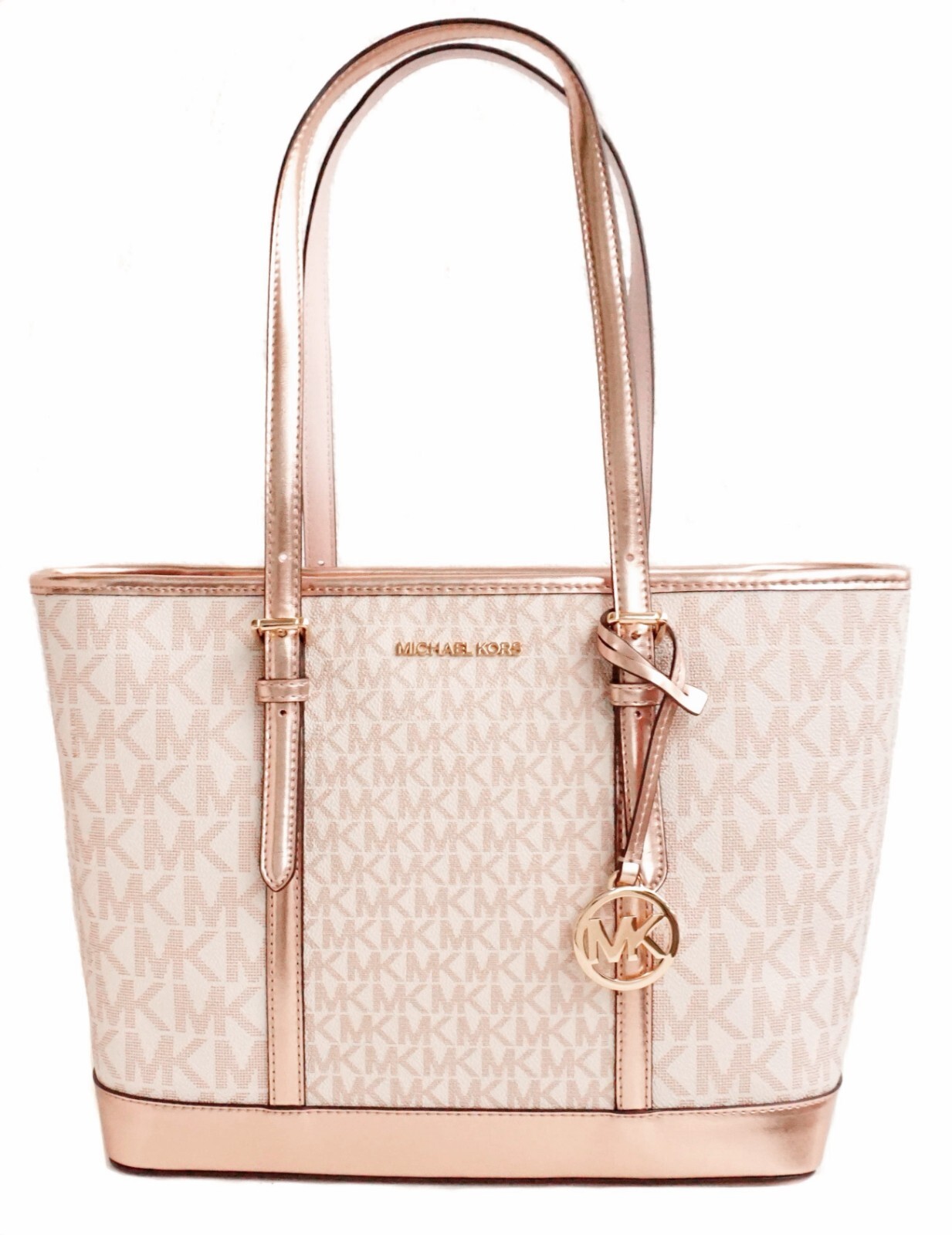 Сумка Michael Kors Shopper Jet Set Travel SM на плечо из розового золота Новая