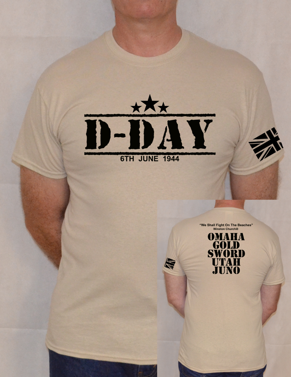 GILDAN D-DAY, 1944, ARMEE, NORMANDIE, MILITÄR, WW2, CHURCHILL, STRÄNDE, SPASS T-SHIRT