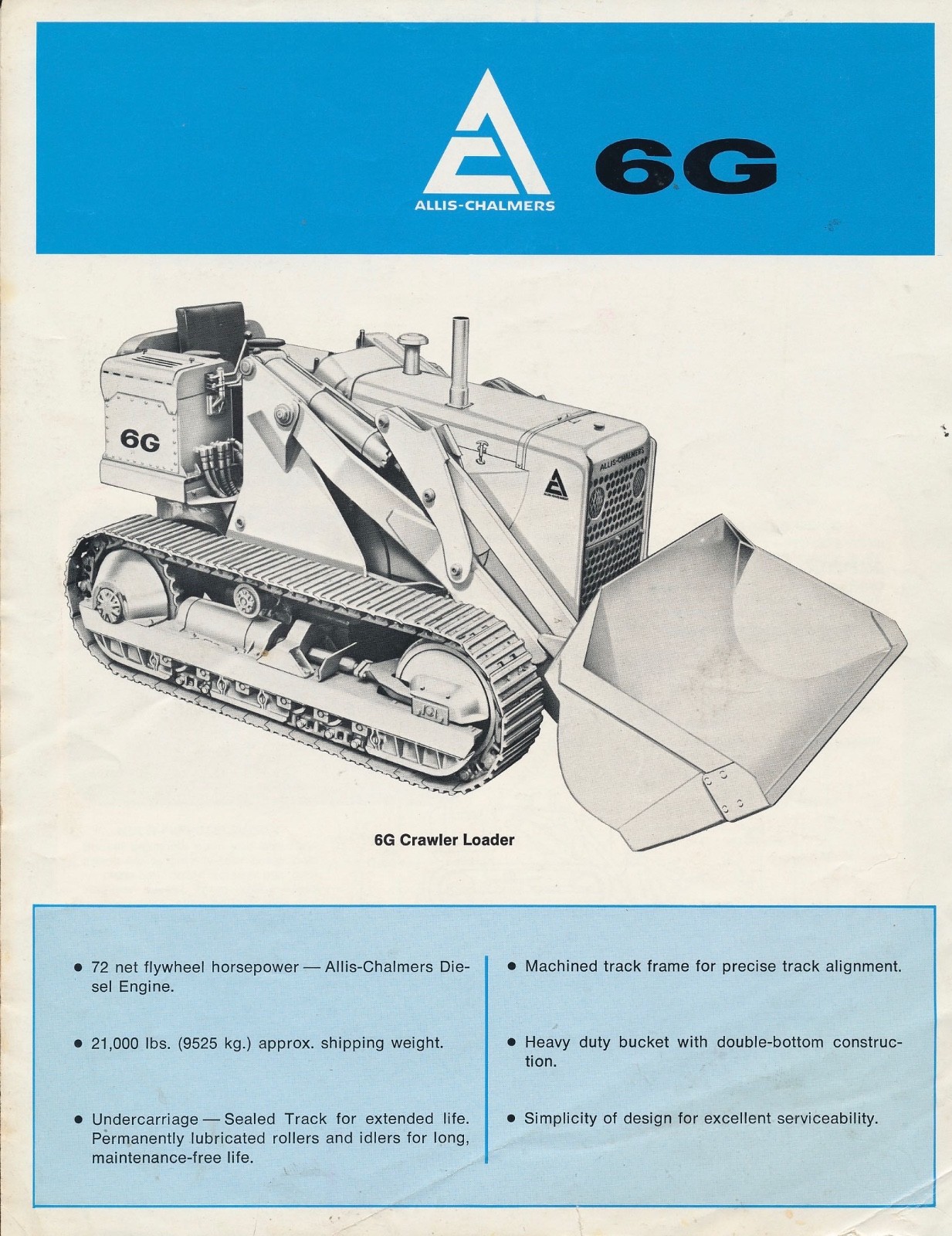 Vintage Allis-Chalmers 6G Crawler Loader & 840 Wheel Loader Sales Brochures (2)