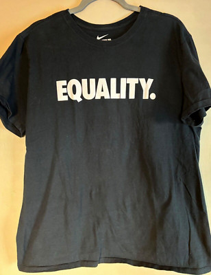 Men's Nike Tee EQUALITY.  Athletic Cut Fit t-shirt size XL black short sleeve