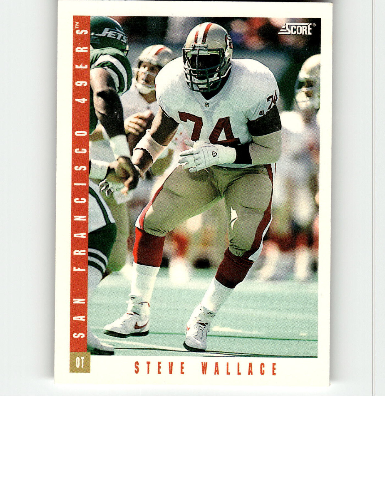 1993, Steve Wallace, San Francisco 49ers, Signed, Autographed, Score Football Card, Card # 395, 1993, Steve Wallace, San Francisco 49ers, Signed, Autographed, Score Football Card, Card # 395,