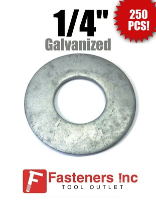 Строительная шайба (Qty 250) 1/4" Hot Dipped Galvanized Flat Washers ...