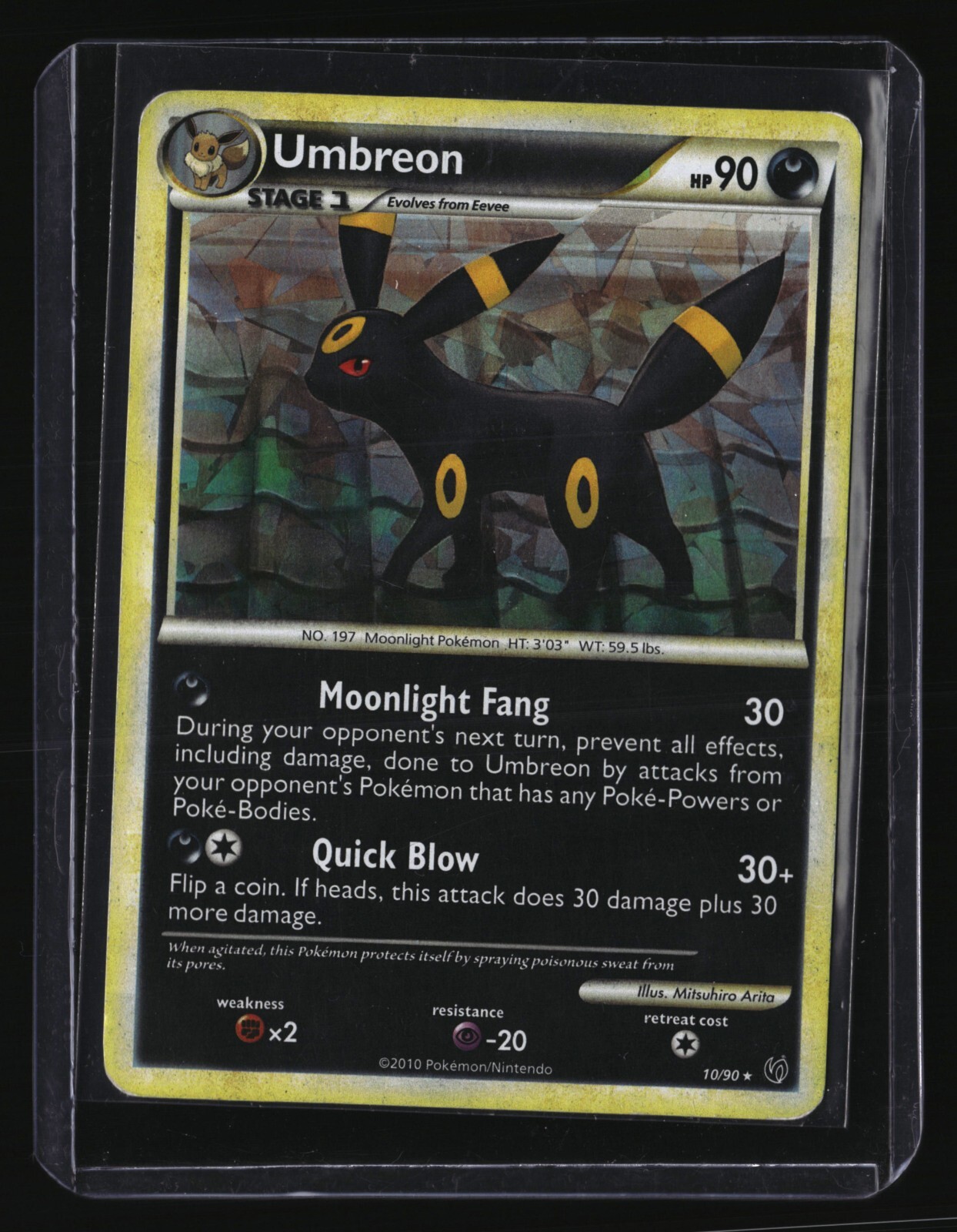 Pokemon UMBREON 10/90 (Cracked Ice Holo) Undaunted - MP/Mod