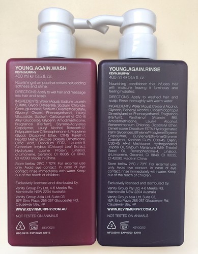 Kevin Murphy 13.5 oz Young Again Shampoo Wash & Conditioner Rinse 400 ml - DUO