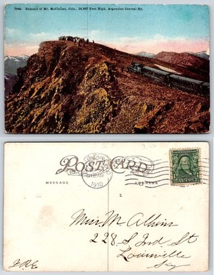 Argentine Central Railway Mt McClellan Summit CO Postcard M Atkins 1910