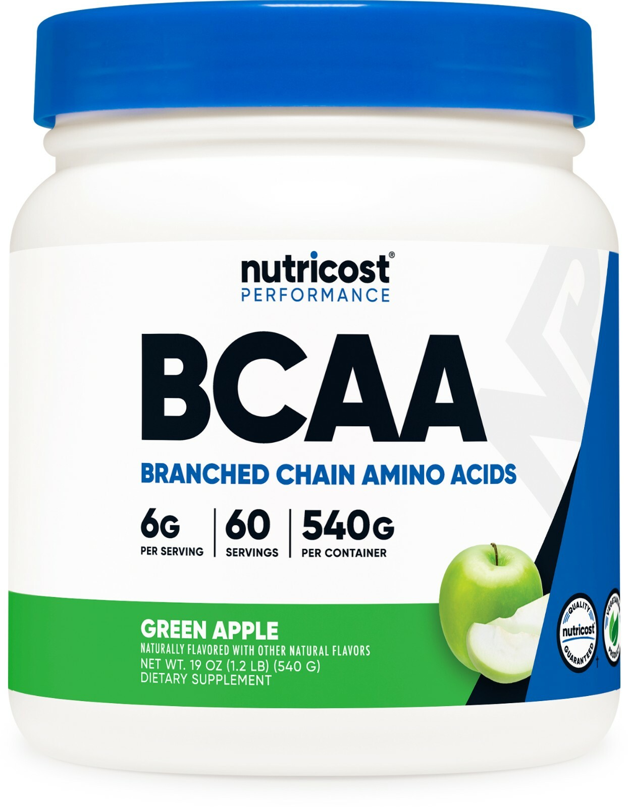 Nutricost BCAA порошок (зеленое яблоко), 60 порций
