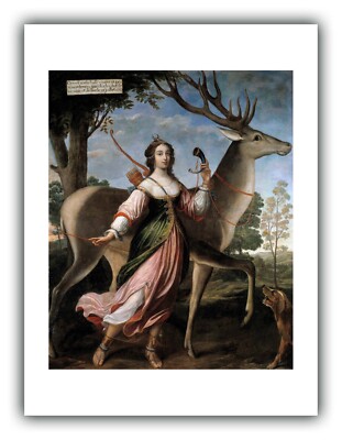 Claude Deruet : ''Marie de Rohan as the Hunter Diana''   Giclee Fine Art Print