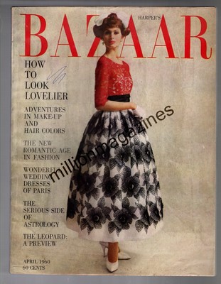 1960 Harper's Bazaar April - Paris wedding dresses; Avendon; Leopard; descended