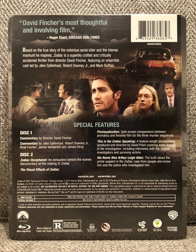 ZODIAC blu ray STEELBOOK [U.S.] 2-BD SET DIRECTOR’S CUT NEW RARE OOP!