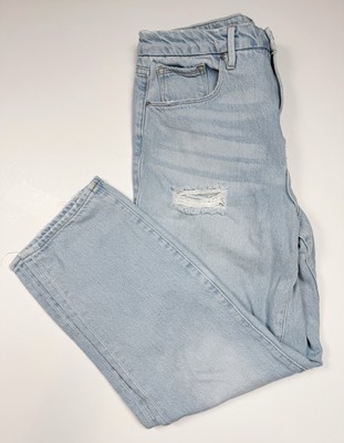 Good American Jeans Women s 31/12 Light Wash Good Vintage Distressed Crop
