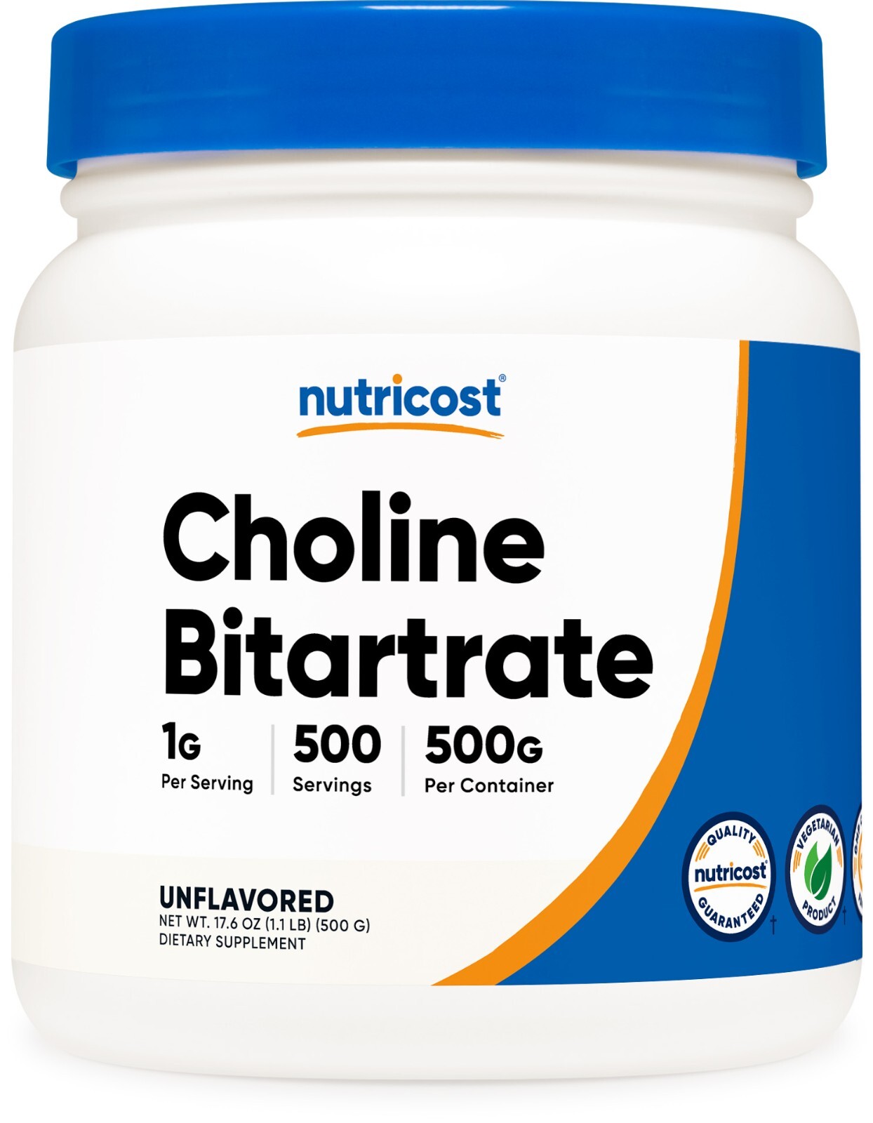 Nutricost Choline Bitartrate (500G) без вкуса - без глютена и без ГМО