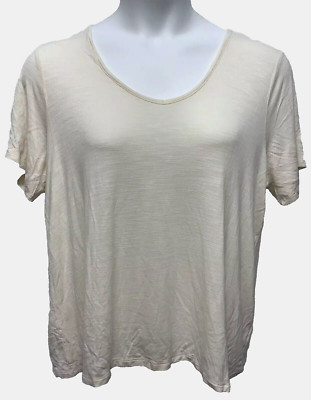 Old Navy Women's Size XL Pullover Short Sleeve Luxe T-Shirt Oatmeal Color V-Neck